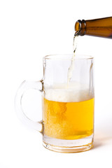 Pouring a mug with beer