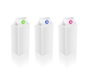 Blank white milk pack set