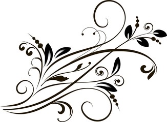 decorative branch - element for design in vintage style