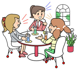 Coffee shop-Three people