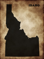 Map Idaho State on the old texture