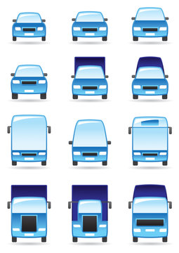Road transport icons set - vector illustration