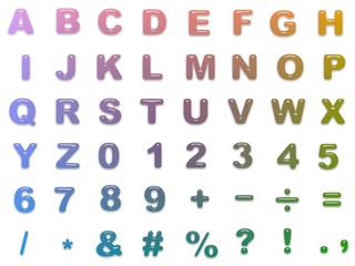 Rounded colour alphabet