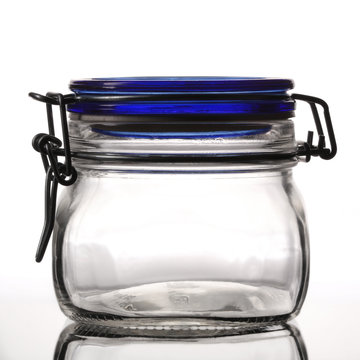 Closed Empty Glass Jar