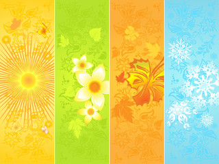 Seasonal backgrounds, four banner