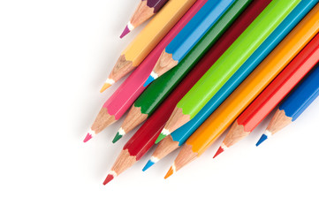color pencils isolated on a white background