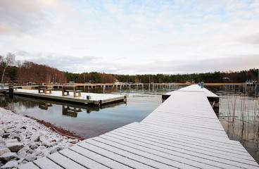 Snowy pier