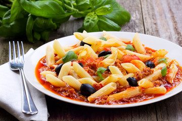 pasta with meat and vegetables