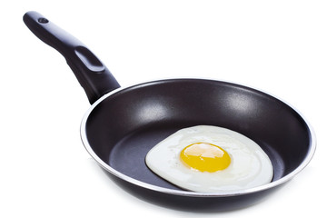 fried egg in a frying pan