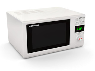 Fototapeta premium Closed white microwave. 3d