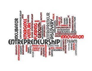 Entrepreneurship - red word cloud