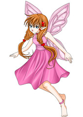 Fototapeta na wymiar Cartoon illustration of a pixie