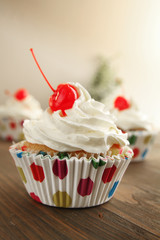 Cupcake with cherry