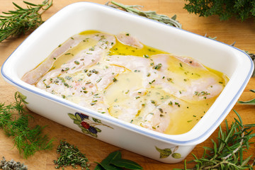 Marinated chicken with herbs
