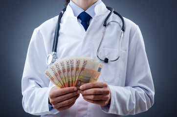 Doctor with euro money