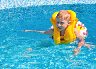 Happy boy at pool