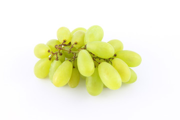 Green grape on white background.