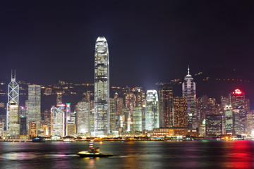 Fototapeta na wymiar Hong Kong harbor at night