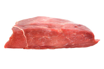 Raw beef meat isolated on white background