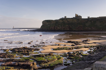 Tynemouth priory and castle across King Edwards bay © drhfoto