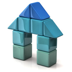 House made of blue cubes