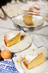 Slices of homemade cake