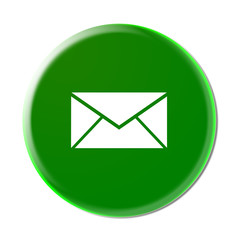Fototapeta na wymiar E-mail Envelope Button Icon (Green)