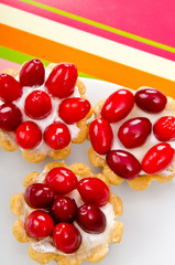 Fruit pastries in the plate