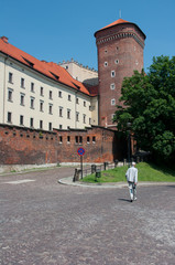 Wawel w Krakowie i starszy mężczyzna