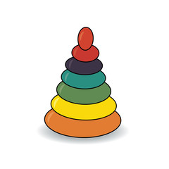 Pyramid vector illustration. Baby toy