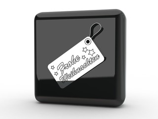 Button Weihnachtsetikett schwarz