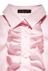 Shirt with pink jabot