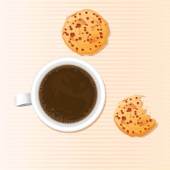 coffee and biscuits on the table