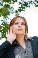 woman listening gossip
