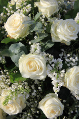 white roses and syringa