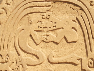 Symbols in ancient temple in Trujillo Peru