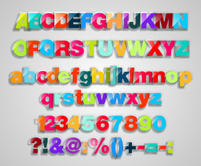 Set Of Colorful, Transparent Letters
