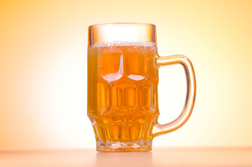 Beer glass on the table