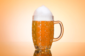 Beer glass on the table