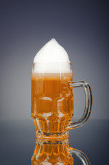 Beer glass on the table