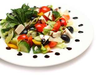 Greek Salad - gourmet food, white background