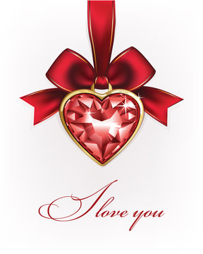 Love You Valentine's Day Greeting card, vector illustration
