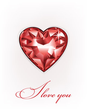 Love You Valentine's Day Greeting card, vector illustration