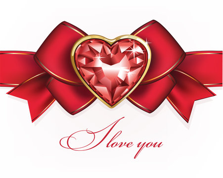 Love You Valentine's Day Greeting card, vector illustration