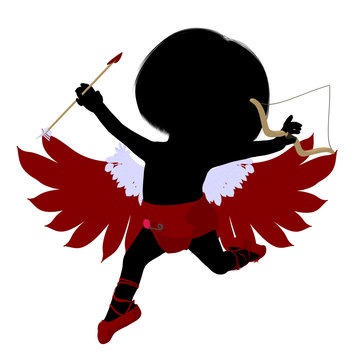 recommend clip art: Little Cupid Girl Illustration Silhouette
