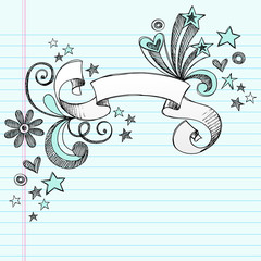 Scroll Ribbon Doodle Vector Design Elements