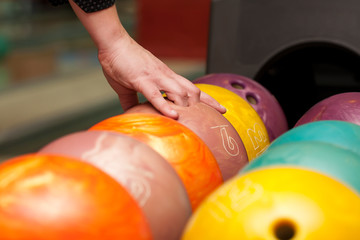 Fototapeta na wymiar Taking bowling ball