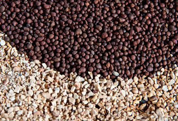 background made of a closeup of a pile of pebbles