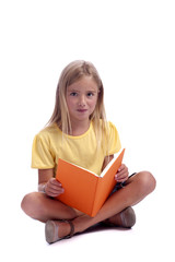 Fototapeta na wymiar girl reading a book