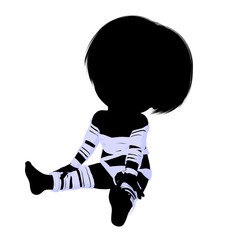 Little Mummy Girl Illustration Silhouette